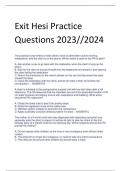 Exit Hesi Practice  Questions 2023//2024