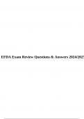 EFDA Exam Review Questions & Answers 2024/2025.