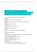 ESCO Air Conditioning Exam QUESTIONS WITH COMPLETE 100% VERIFIED SOLUTIONS 2024/2025