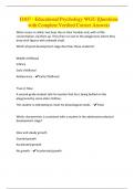 D307 - Educational Psychology WGU &vert;Questions with Complete Verified Correct Answers