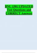 BNU 1501 UPDATED  Test Questions and  CORRECT Answers