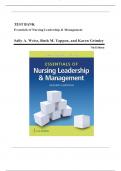 Test Bank - Essentials of Nursing Leadership and Management&comma; 7th Edition &lpar;Weiss&comma; 2024&rpar;&comma; Chapter 1-16 &vert; All Chapters