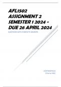 AFL1502 Assignment 2 Semester 1 2024 - DUE 26 April 2024
