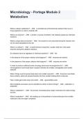 Microbiology - Portage Module 2 Metabolism Exam Questions And Answers 