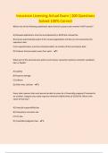 Insurance Licensing Actual Exam &vert;100 Questions Solved 100&percnt; Correct