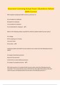 Insurance Licensing Actual Exam &vert;Questions Solved 100&percnt; Correct