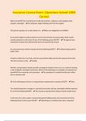 Insurance License Exam &vert;Questions Solved 100&percnt; Correct