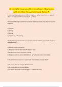 Greenlight Insurance Licensing Exam &vert;Questions with Verified Answers Already Rated A&plus;