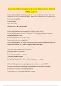 Insurance Licensing Actual Exam &vert;Questions Solved 100&percnt; Correct