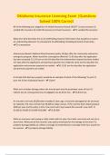 Oklahoma Insurance Licensing Exam &vert;Questions Solved 100&percnt; Correct