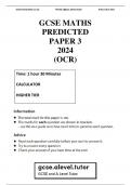 GCSE OCR maths 2024 predicted papers 