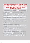 Adult Residential Facility (ARF) Practice Test, California ARF Administrator Study Guide, ARF (ARF TITLE 22, DIV 6, CHAPTER 6) 2024