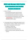 SERV safe Manager 2024 Practice Exam Questions and Verified Answers Graded A+