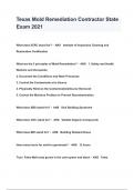 Texas Mold Remediation Contractor State Exam 2024 questions & answers ( A+ GRADED 100% VERIFIED)