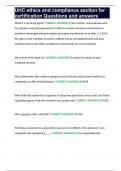 UHC ethics and compliance section for certification Questions and answers