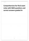 Comprehensive for final exam nclex with NGN questions and correct answers graded A+