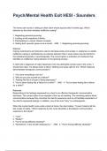 Psych/Mental Health Exit HESI - Saunders Exam Questions And Answers 