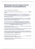 Mississippi Insurance Exam Correct Questions & Answers&lpar;RATED A&rpar;
