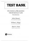 Test Bank for Statistical Reasoning for Everyday Life, 5th edition;9780134494043 , by Jeff Bennett, William Briggs, Mario Triola
