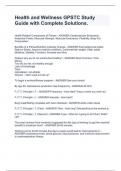 Health and Wellness GPSTC Study Guide with Complete Solutions&period;