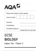 GCSE Biology AQA Paper 1 2024 Predicted Paper with Mark Scheme