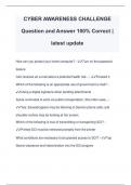 CYBER AWARENESS CHALLENGE Question and Answer 100% Correct | latest update