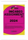INC4803 ASSIGNMENT 1 -2024 ALL QUESTIONS WELL ANSWERED