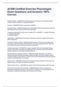 ACSM Certified Exercise Physiologist Exam Questions and Answers 100&percnt; Correct&period;