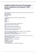 ACSM Certified Exercise Physiologist Exam Questions and Answers 100&percnt; Verified&period;