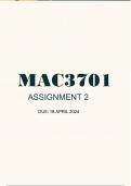 MAC3701 Assignment 2 Due 2024