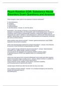 Psych Rotation EOR Substance Abuse Disorders Exam Questions and Answers 2024 - Graded A