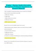 Chapter 1 Review Health Information Management Profession Questions and  Answers Rated A+