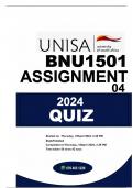 BNU1501 ASSIGNMENT 04 DUE 2024