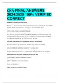 CNA FINAL ANSWERS  2024/2025 100% VERIFIED  CORRECT