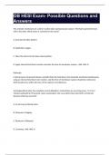 OB HESI Exam- Possible Questions and Answers