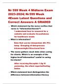 Nr 599 Week 4 Midterm Exam 2023-2024| Nr 599 Week 4Exam Latest Questions and Correct Answers A GRADED 