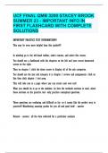 UCF FINAL QMB 3200 STACEY BROOK SUMMER '23 - IMPORTANT INFO IN FIRST FLASHCARD WITH COMPLETE SOLUTIONS