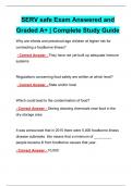 SERV safe Exam Answered and Graded A+ | Complete Study Guide