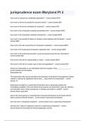 jurisprudence exam Maryland Pt 2 with complete solution