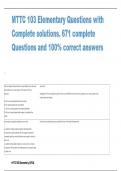 MTTC 103 Elementary (671Q) with complete solutions