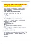 Accuplacer math - Elementary algebra- topic 2: algebraic expressions