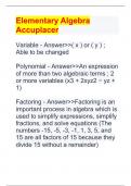 Elementary Algebra Accuplacer