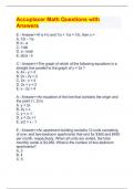 Accuplacer Math Questions with Answers