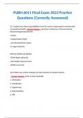 PUBH 6011 Final Exam 2023 Practice Questions (Correctly Answered)