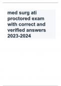 med surg ati proctored exam with correct and verified answers 2023-2024