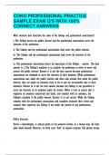 COKO PROFESSIONAL PRACTICE SAMPLE EXAM Q'S WITH 100% CORRECT ANSWERS