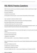 RS REHS Practice Questions &vert; Questions and answers latest update &vert; verified answers