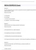 NEHA RS REHS Exam &vert; Questions and answers latest update &vert; verified answers