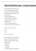 NEHA REHS RS Exam - Practice Questions &vert; Questions and answers latest update &vert; verified answers