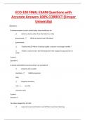 ECO 320 FINAL EXAM Questions with  Accurate Answers 100% CORRECT (Strayer  University)